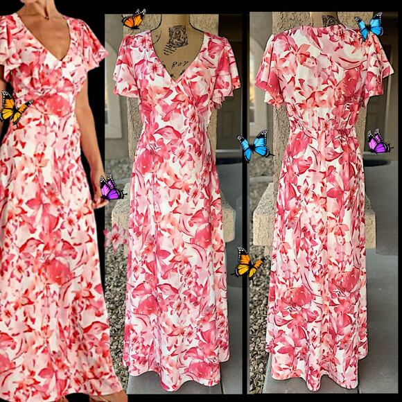 Petal and Pup Dresses & Skirts - Petal and Pup Pink floral Ramsey Maxi Dress Size L